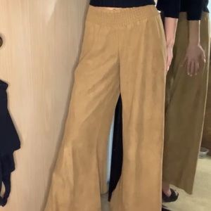 Tan Velour Bootcut Pants